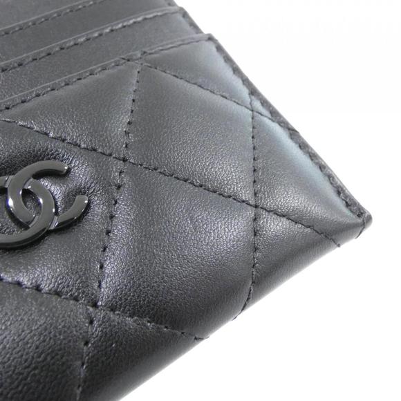CHANEL Black Lambskin Leather Card Case 8.5cm x 11cm - Picture 3 of 4
